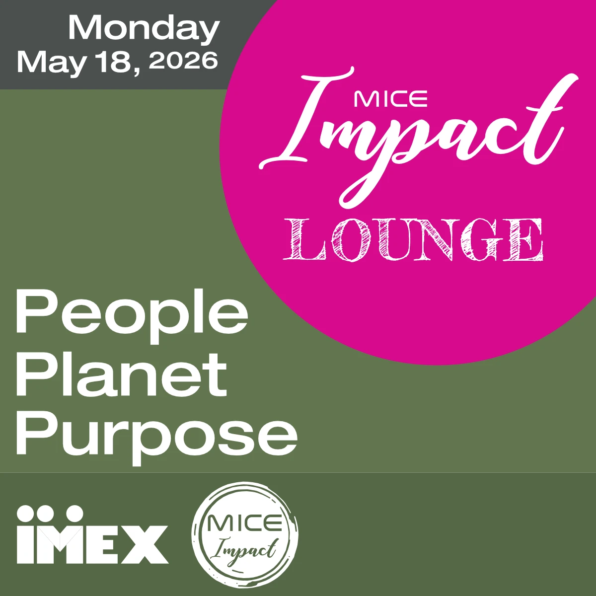 Impact LOUNGE IMEX 2026 Frankfurt Banner Quadrat